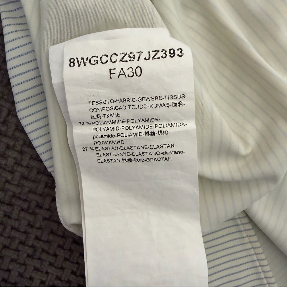 Giorgio Armani Striped Dress Shirt Blue White 42 16.5 Long Sleeve Button Down - Picture 9 of 14